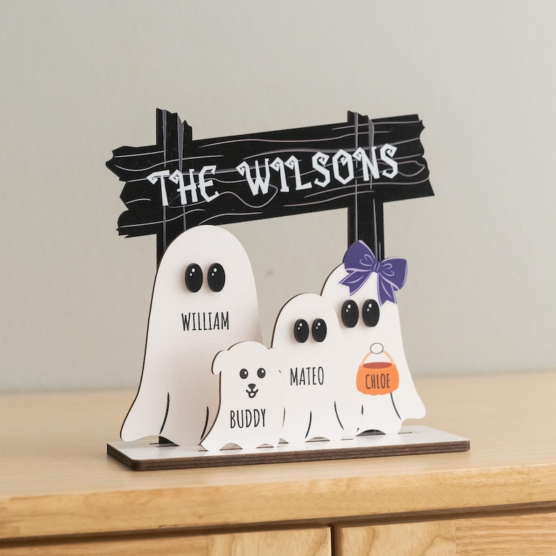 Custom Halloween Ghost Family Sign
