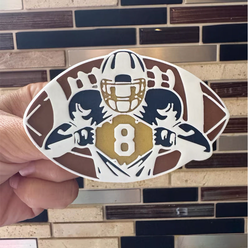 Football player, football number, bogg bag accessories