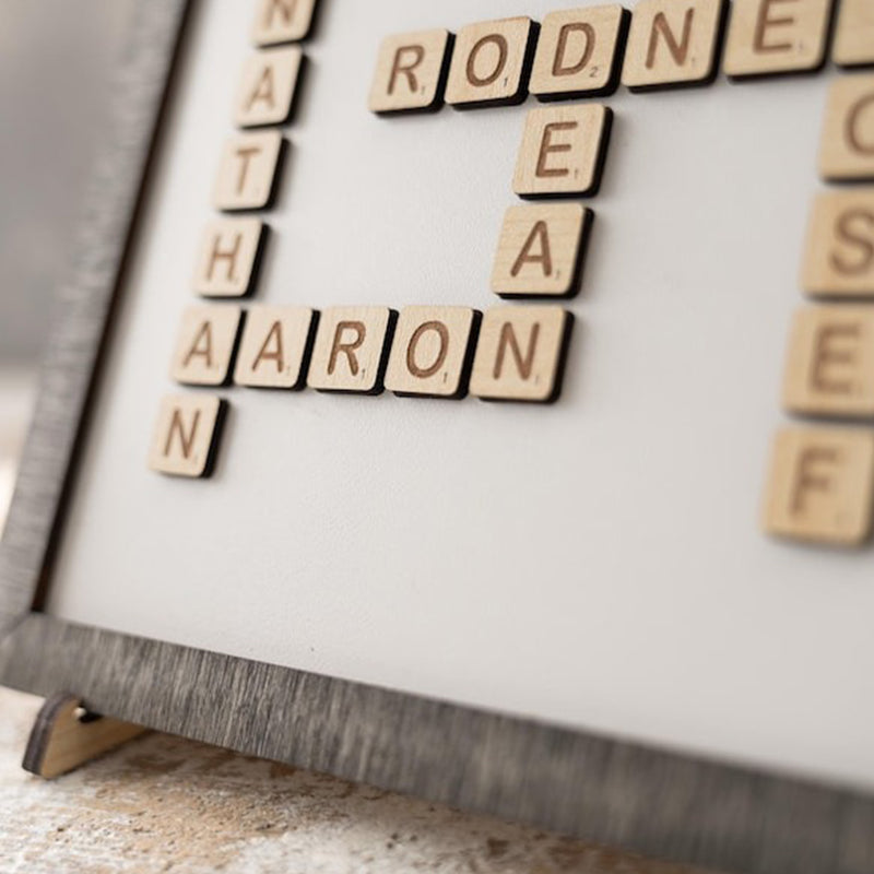 Personalized Family Name Crossword, Grandparents First Christmas Gift