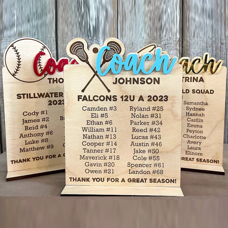 End of Season Coaches Gift, Personalized Coaches Plaque
