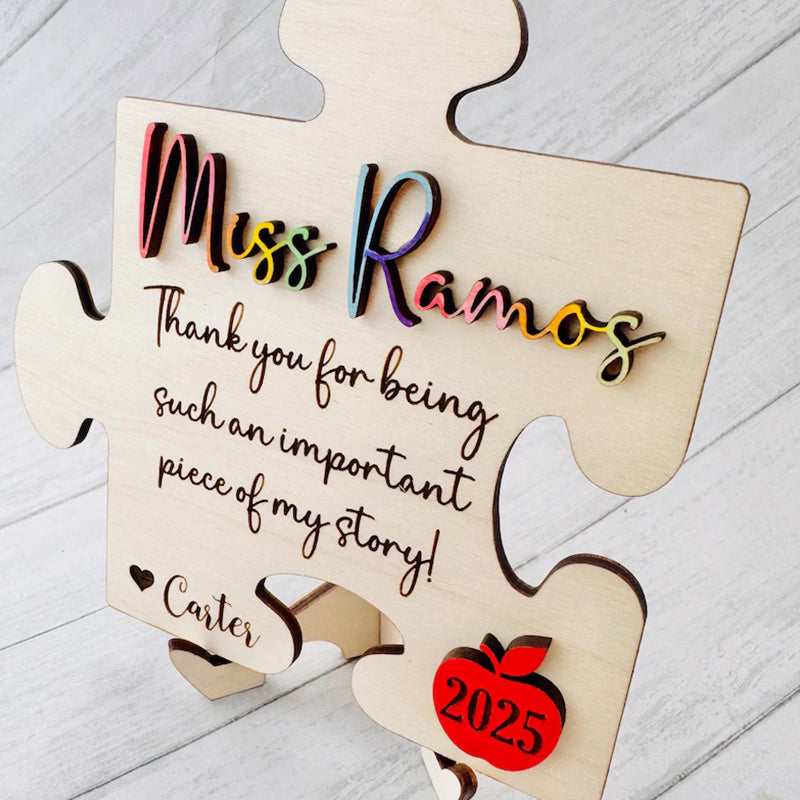 Personalized Teacher gift puzzle piece, teacher apprication week