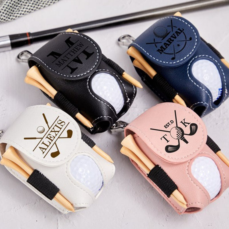 Personalized Golf Ball Bag-Golf Gifts for Him-Golf Ball and Tees Holder
