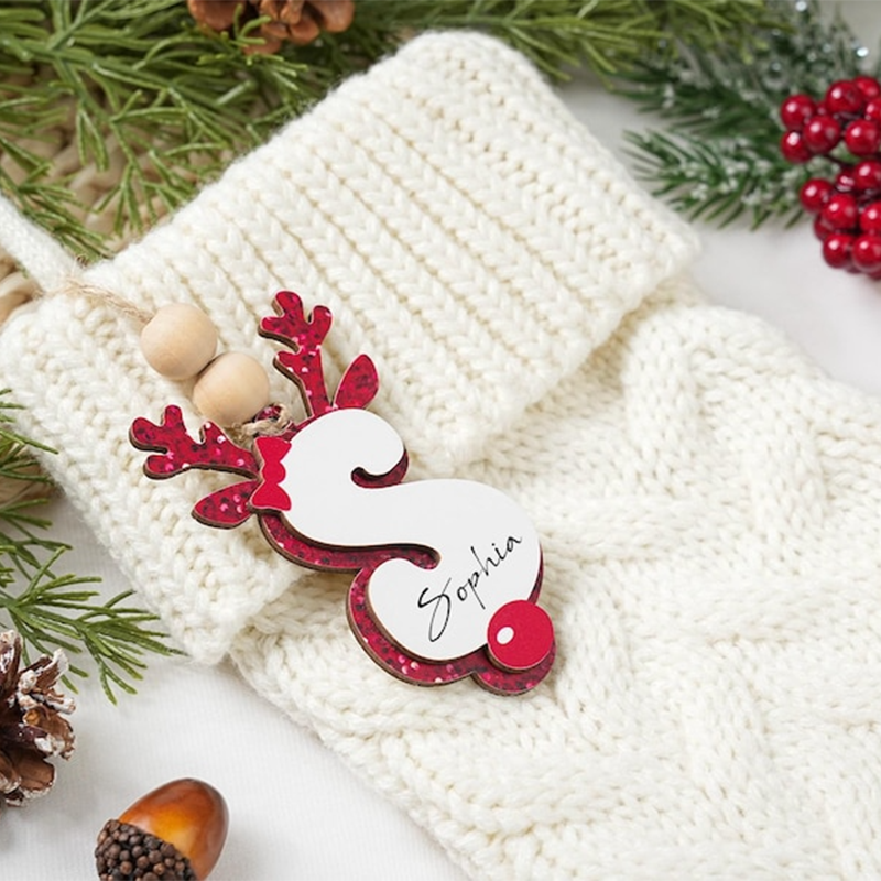 Personalized Christmas Name Ornaments, Initial Ornament 2025