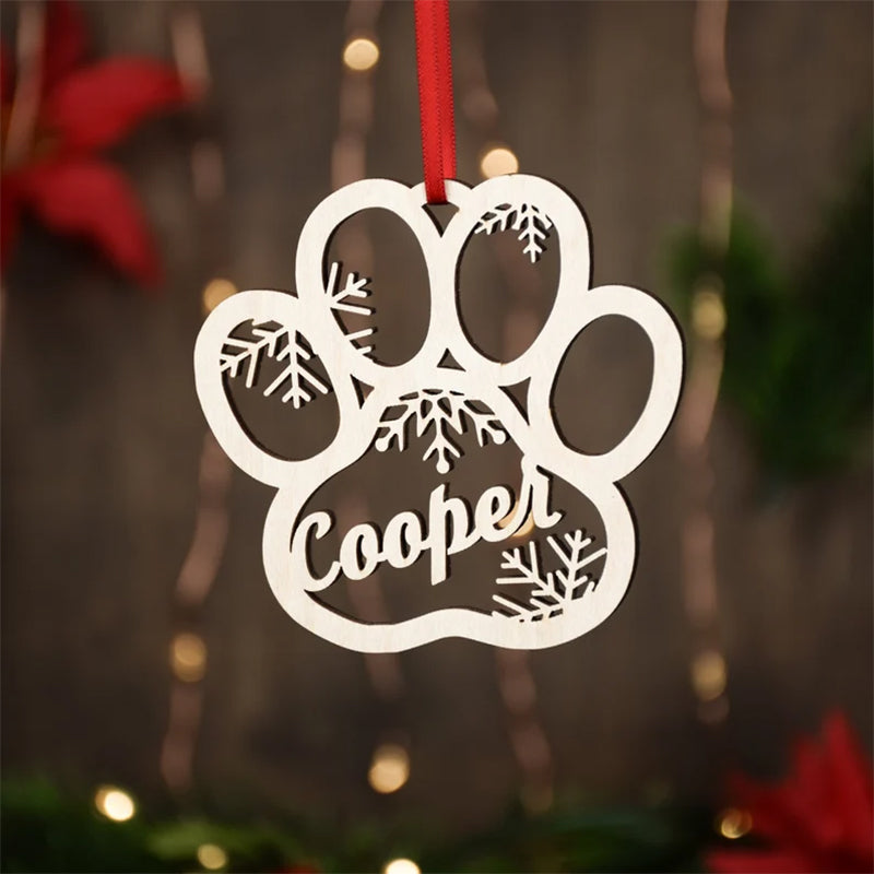 Personalized Dog Paw Ornament | Custom Cat Christmas Ornament
