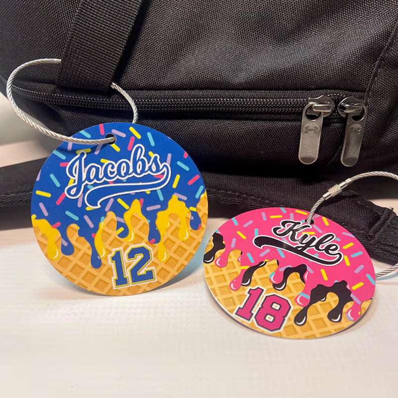 Baseball Drip Bag Tag, Aluminum Bag Tag, Baseball Gifts