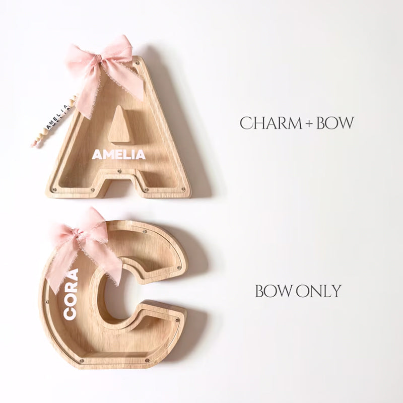 Personalized Letter Piggy Bank For Kids Keychain Letter Keepsake For Baby Girl