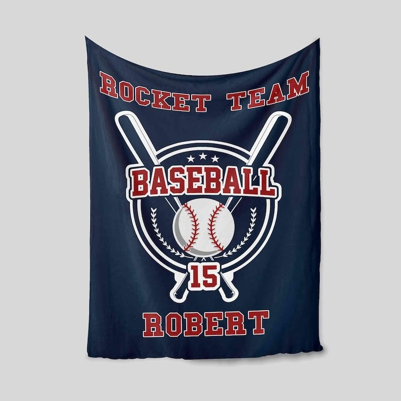 Personalized Baseball Blanket, Baseball Blanket
