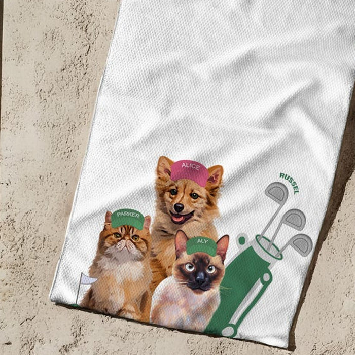 Personalized Dog Golf Towels Custom Cat Golf Towels