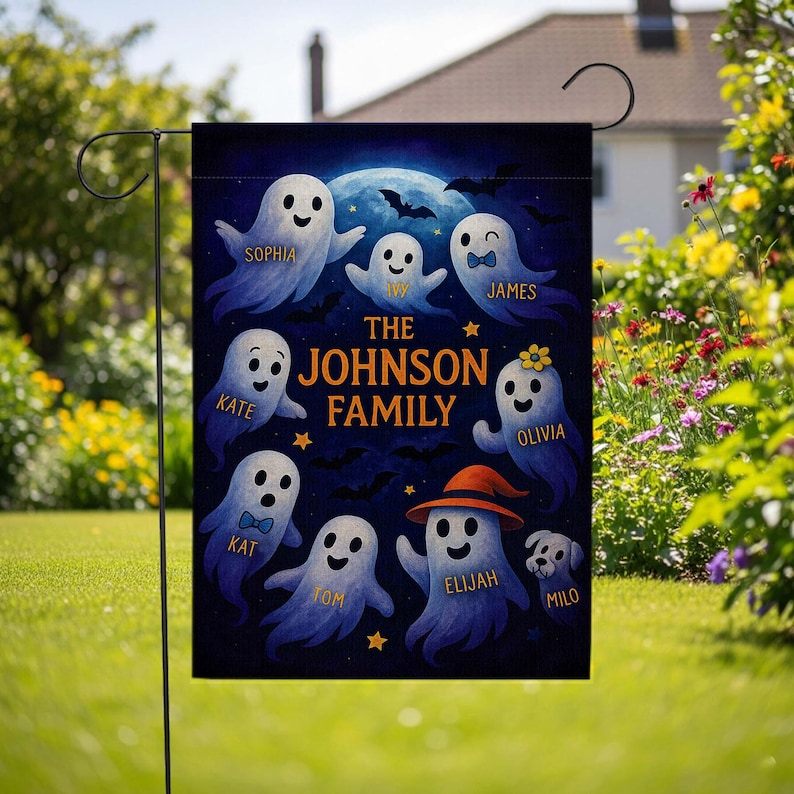 Personalized Halloween Family Flag