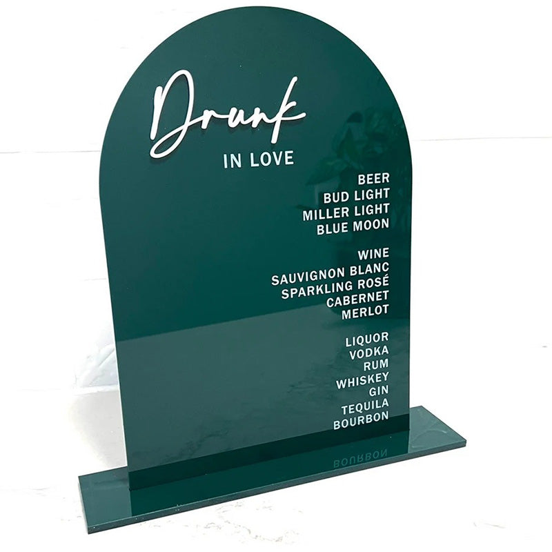 Cocktail Drinks Menu Signage - Printed Drinks Menu "Drinks" with Custom Name