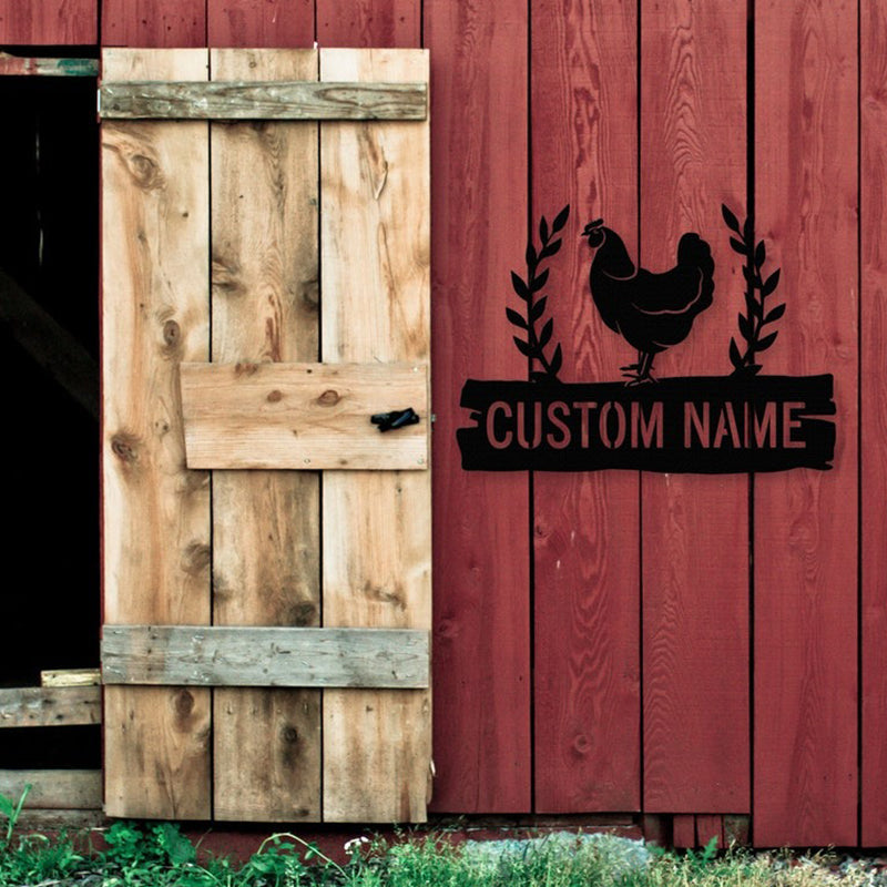 Personalized Chicken Coop Sign Name