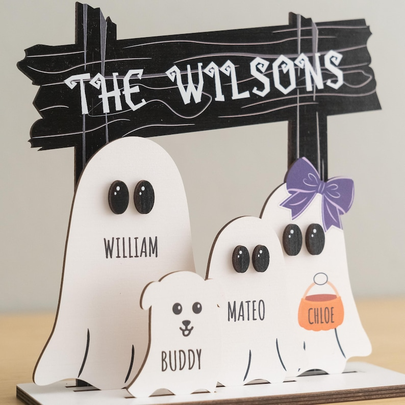 Custom Halloween Ghost Family Sign