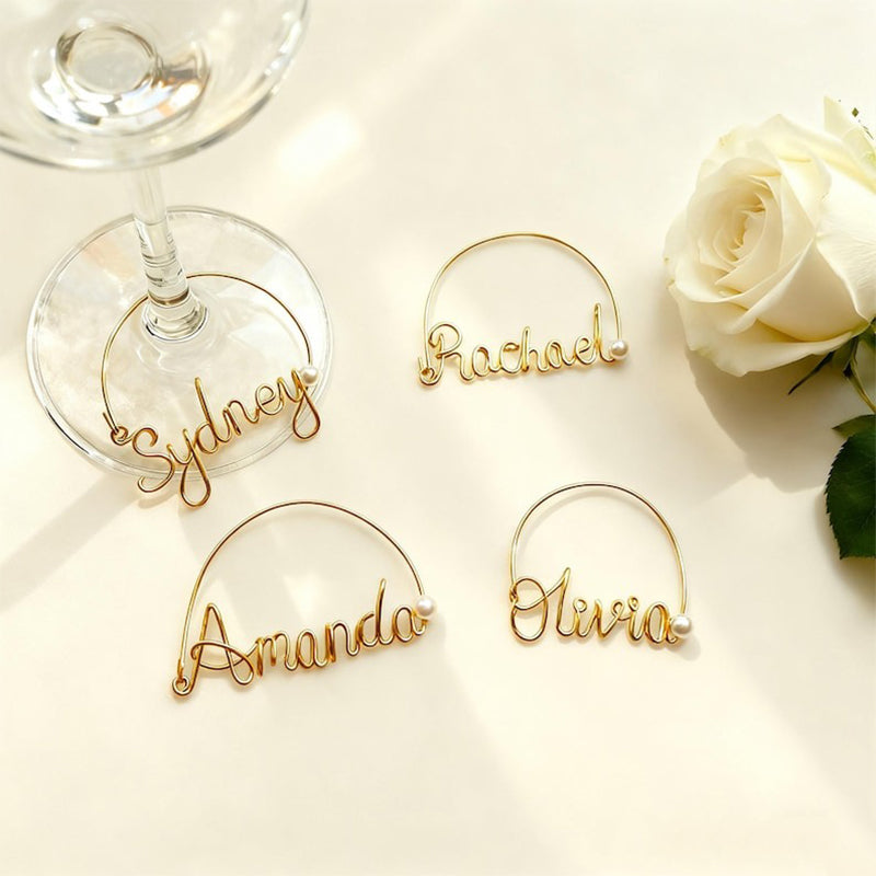 Personalized Name Charms, Wine Glass Charms