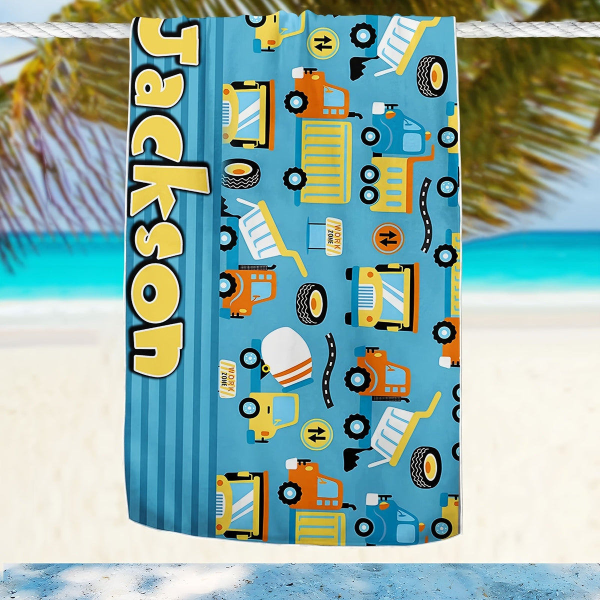 Custom Name Soft Quick-Dry Polyester Beach Towel