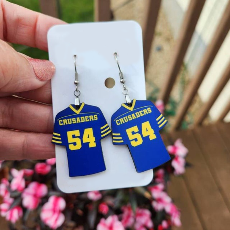 Football Jersey Earrings, Football Team Color Earrings