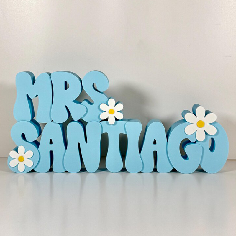 Personalized Teacher Name Plate, Daisy, Teacher Name Sign, Retro Name Sign