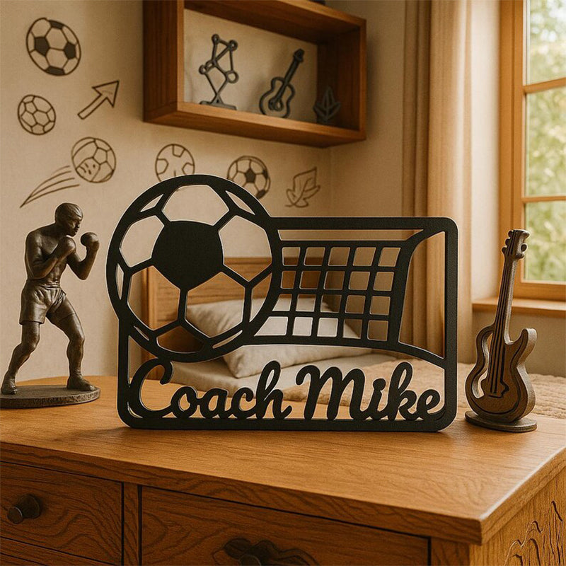 Personalized Soccer Coach Gift | 3D Printed Name Sign for Coach
