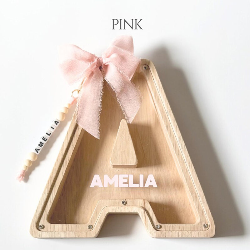 Personalized Letter Piggy Bank For Kids Keychain Letter Keepsake For Baby Girl