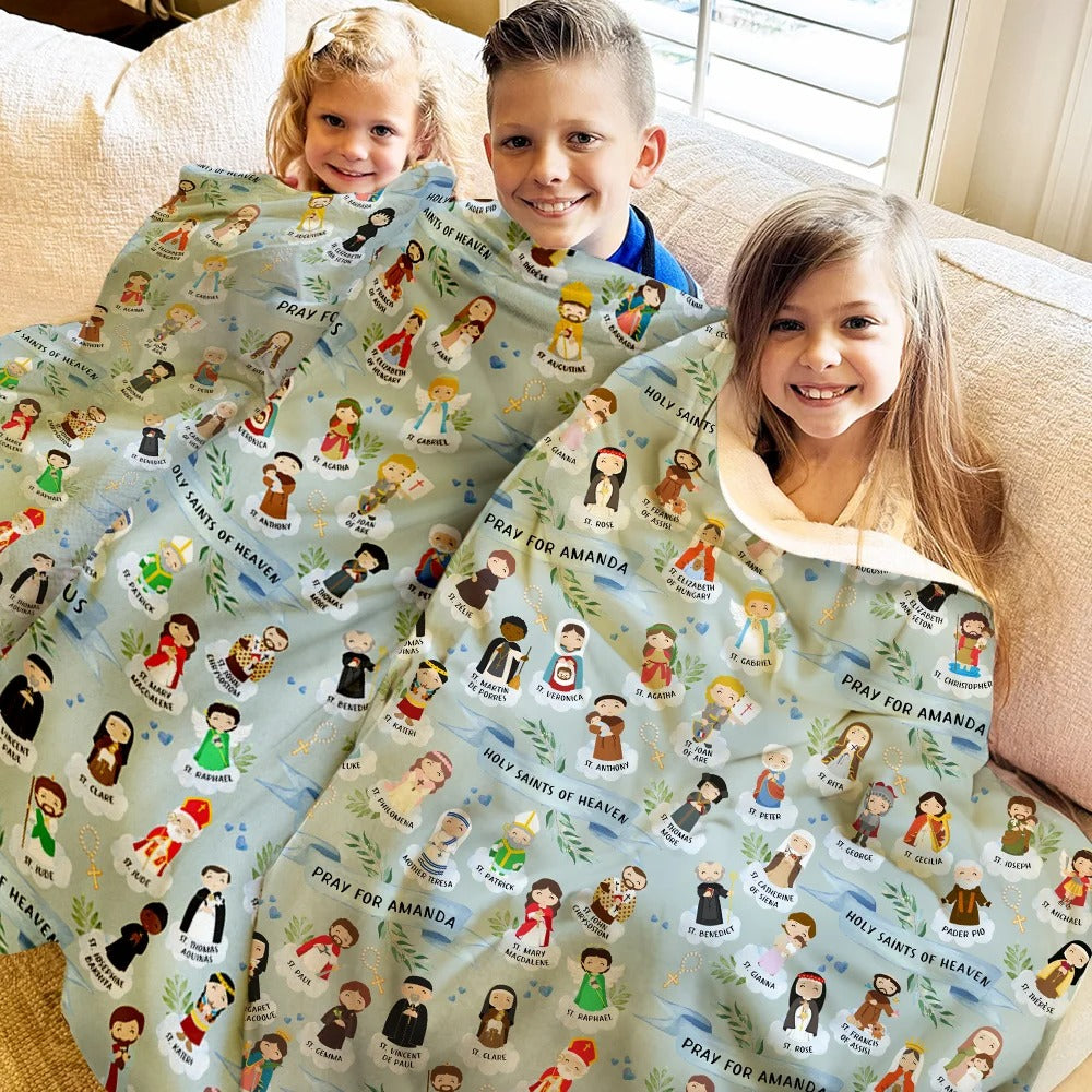 Holy Saints of Heaven Catholic Throw Blanket