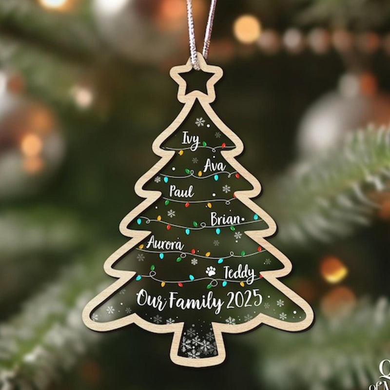 Personalized Family Tree Ornament, Family Christmas Ornaments