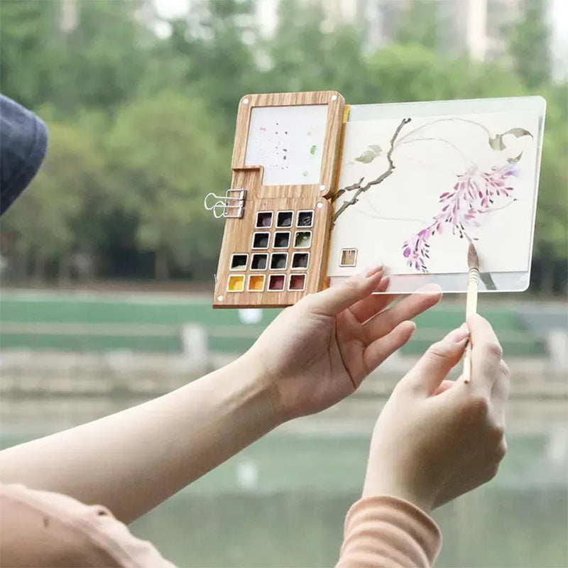 Portable watercolor set, Creative gift idea, Art supplies for journaling