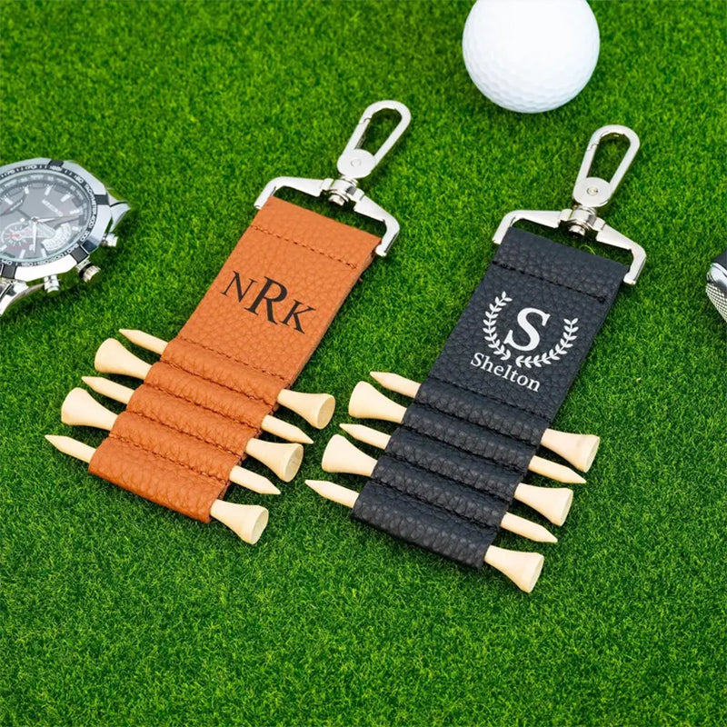 Golf Bag Tag Personalized Golf Tees,Leather Golf Tee Holder