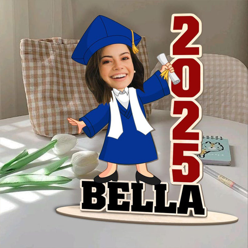 Graduation Gift, Custom Face Photo Graduation Wooden Standing