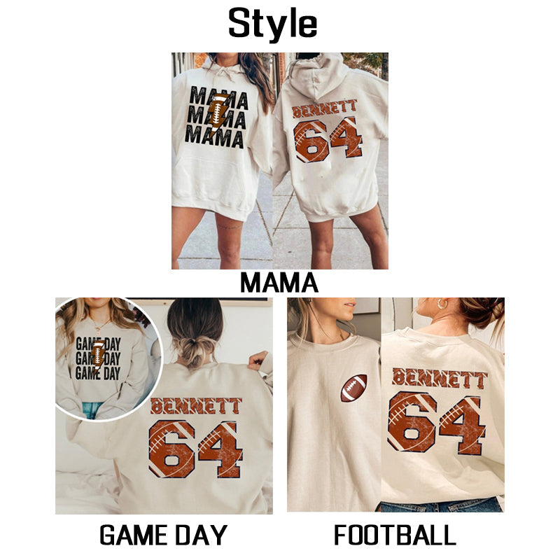 Personalized Football Mom Shirt, Custom Football Sweatshirt