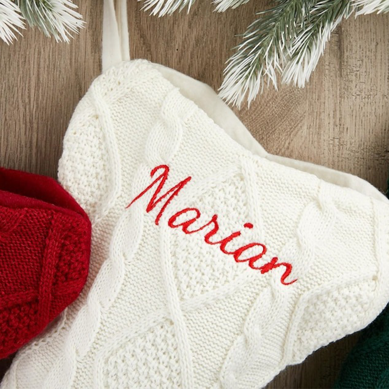 Personalized Dog Bone Christmas Stockings with Name