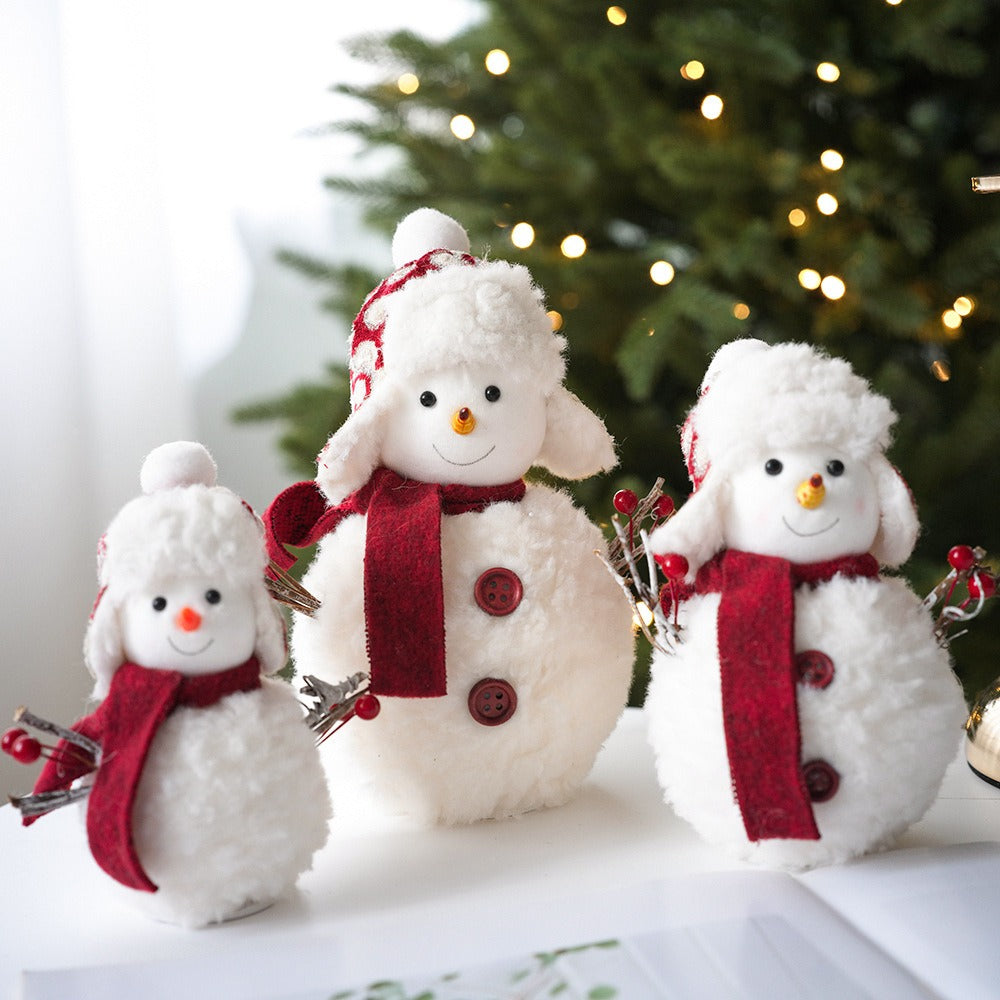 Cute Plush Christmas Snowman Doll Ornaments