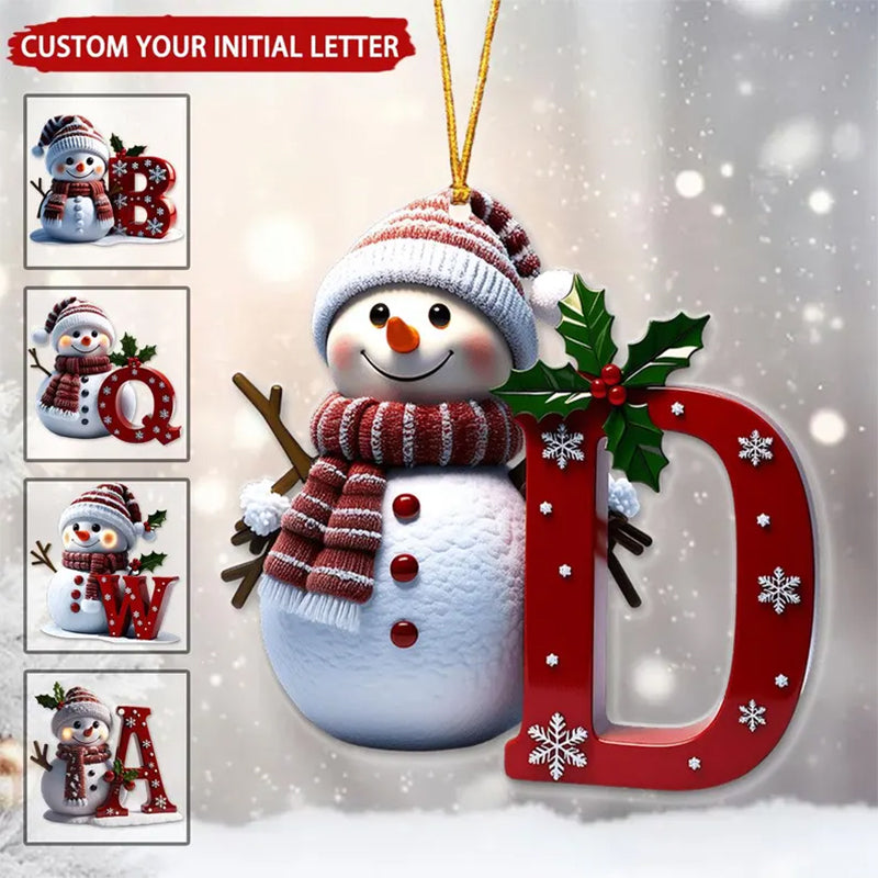 Merry Christmas Custom Letter Snowman