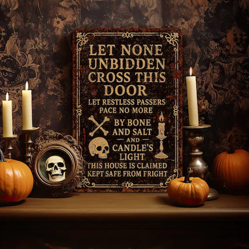 Witch’s Spell Metal Sign – Halloween Home Protection Poem