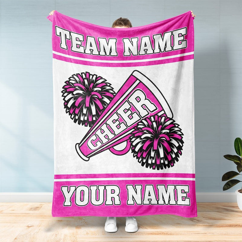 Personalized Cheerleading Blanket - Custom Name Team Name & Colors Cheer Blanket