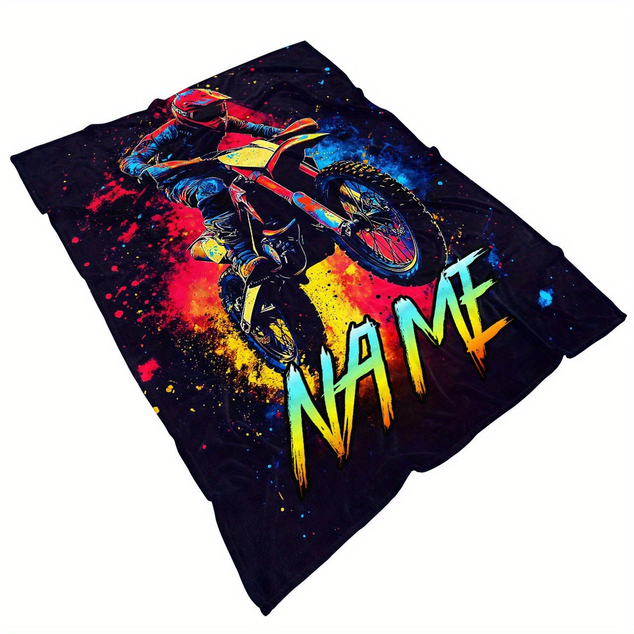 Custom Name Motorcycle Lovers Flannel Blanket
