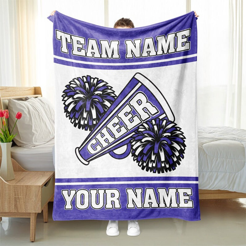Personalized Cheerleading Blanket - Custom Name Team Name & Colors Cheer Blanket