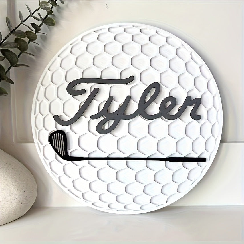 Personalized Golf Ball Name Sign for Golf Theme Room Sports