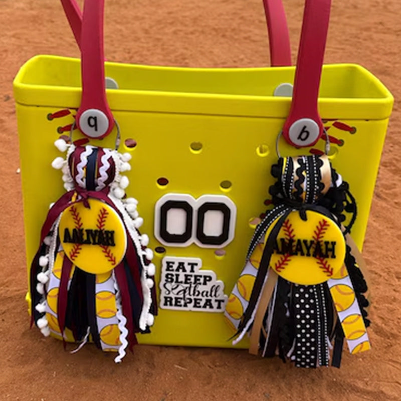 Softball Baseball bag tag, bag charm