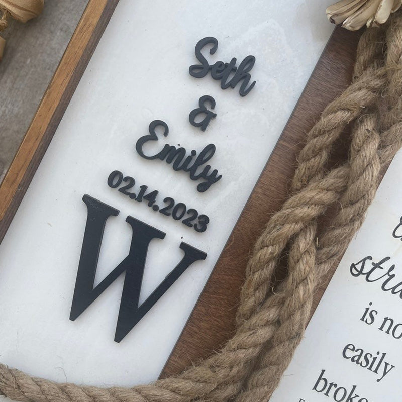 Personalized Three Strand Rope Wedding, Anniversary Gift