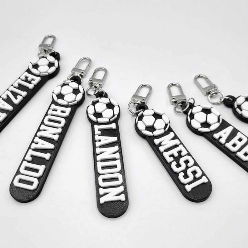 Personalized Football Keychains, Backpack Tags
