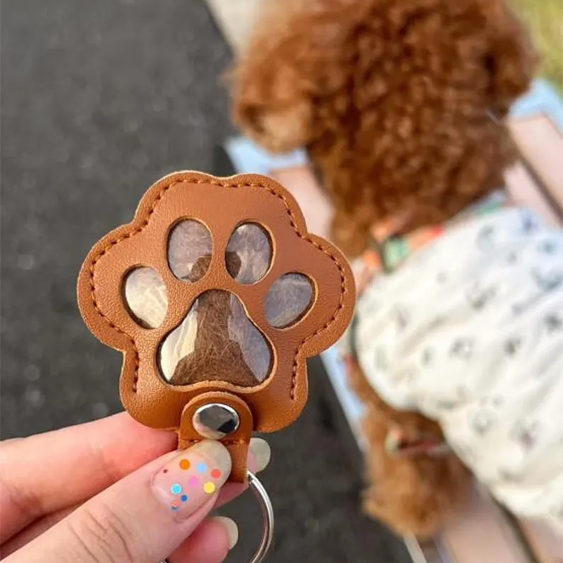 Custom Dog Fur Memorial Keychain, Pet Hair Keepsake Holder