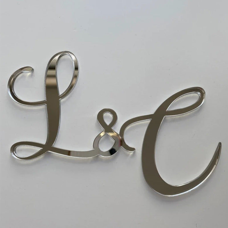 Acrylic two initials letter Personalized Wedding initials