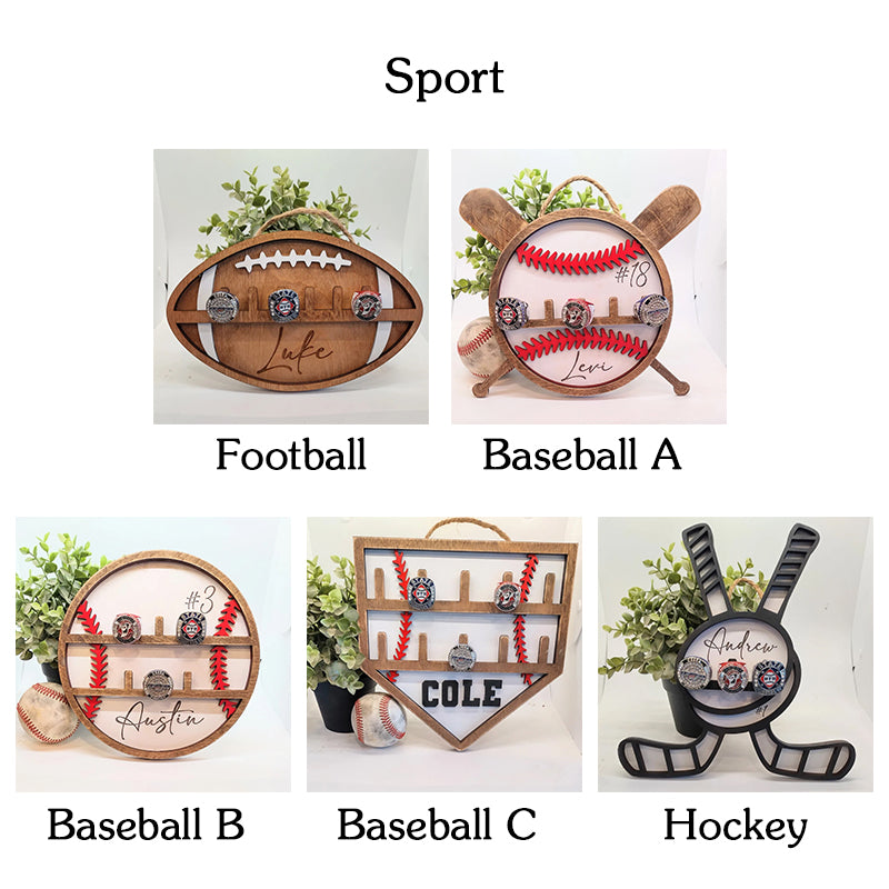 Football baseball hockey ring holder