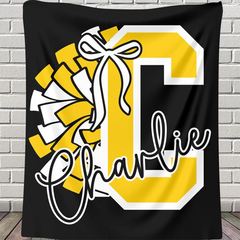 Custom Cheerleading Blanket Personalized with Cheerleaders Name