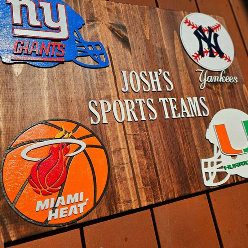 Sports team sign/ Personalized 4 corners sign/man cave sign