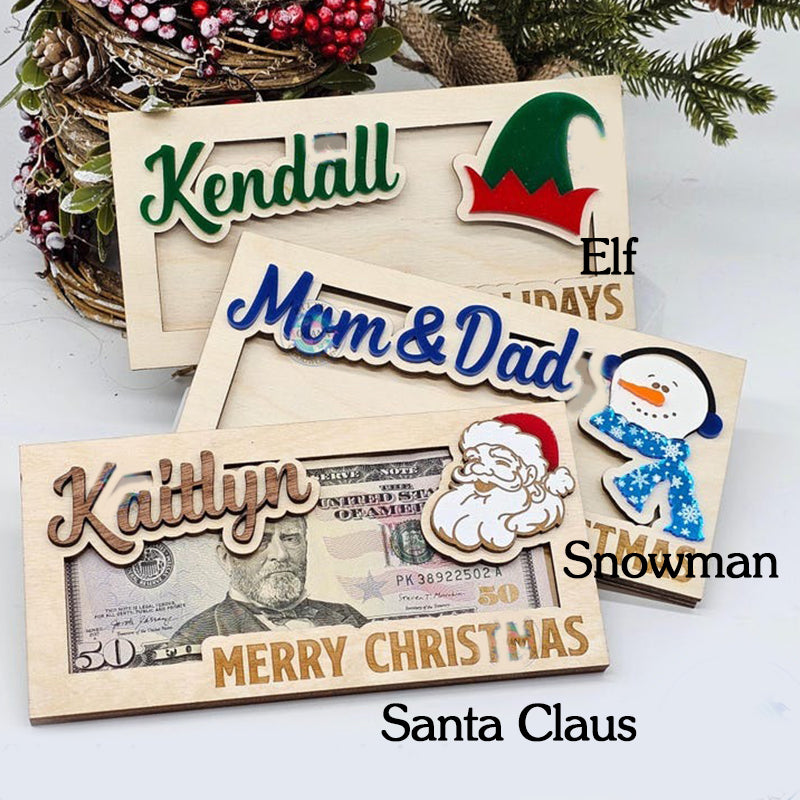 Personalized Christmas Money Holder, Stocking Stuffer