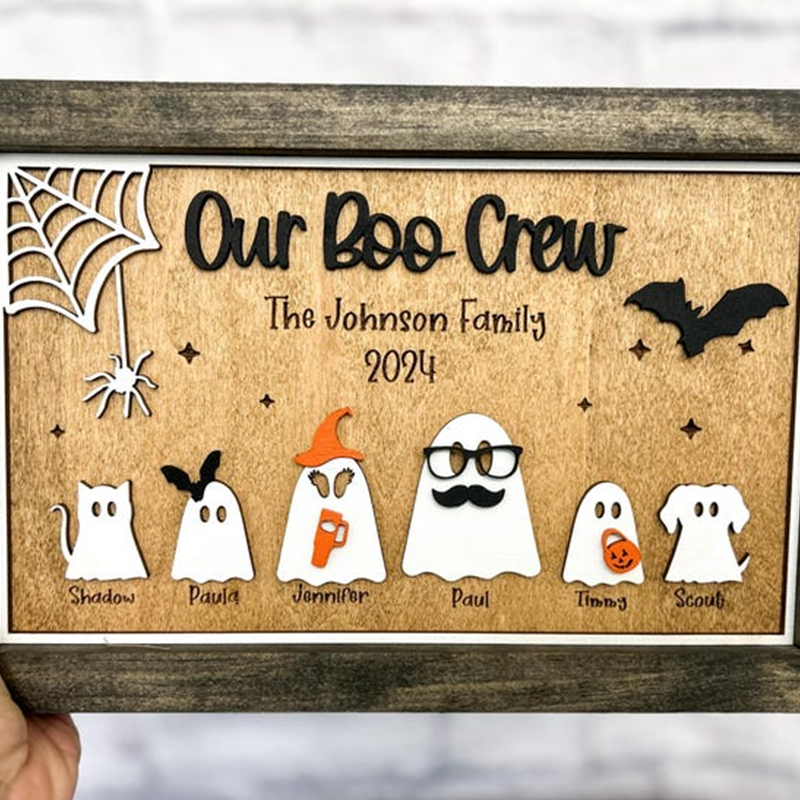 Personalized Ghost Family Sign, Ghost Shapes, and Accessories