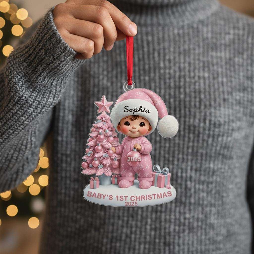 Baby's First Christmas Ornament, Personalized Newborn Christmas Ornament,