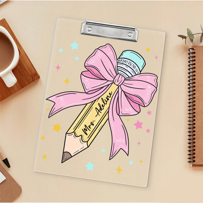 Personalized Teacher Gift, Acrylic Clipboard With Teacher Name