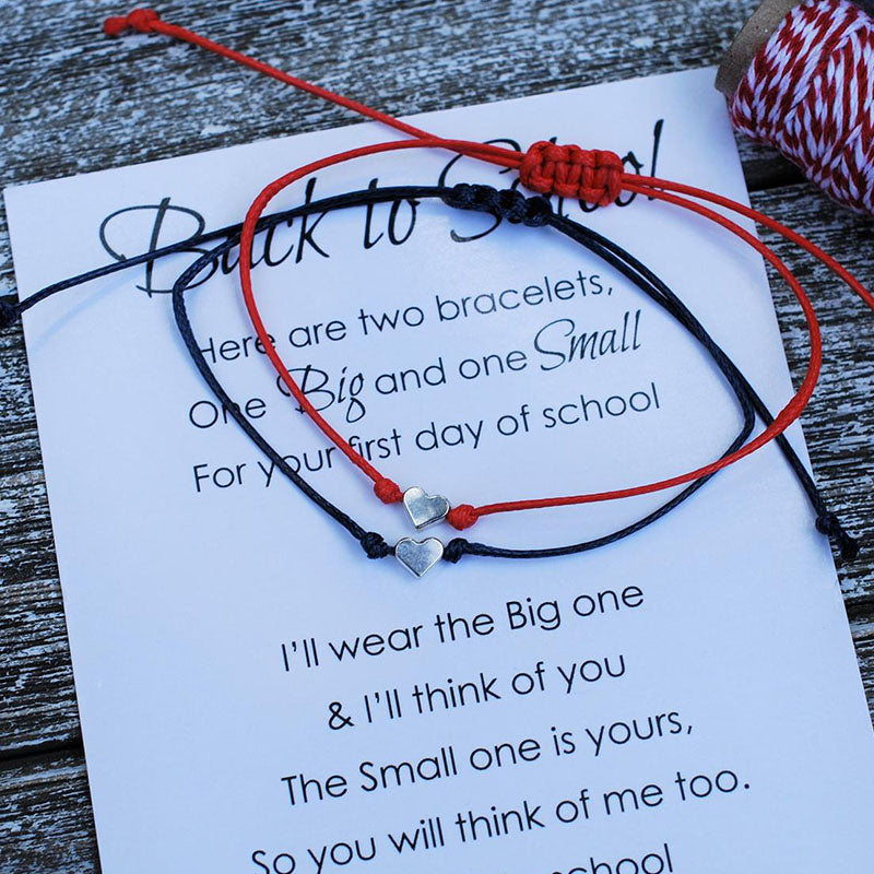 Back to School Bracelet, Mother Son Mother Daughter Bracelet School Kid Bracelet Paw