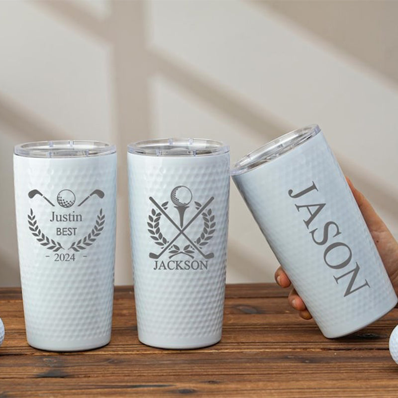 Personalized Golf Tumbler, 20oz Insulated Dimpled Golf Tumbler